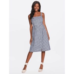 Draper James Navy Gingham Apron Dress